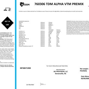 TDM Alpha VTM Premix (DSM (Ag ProVision))