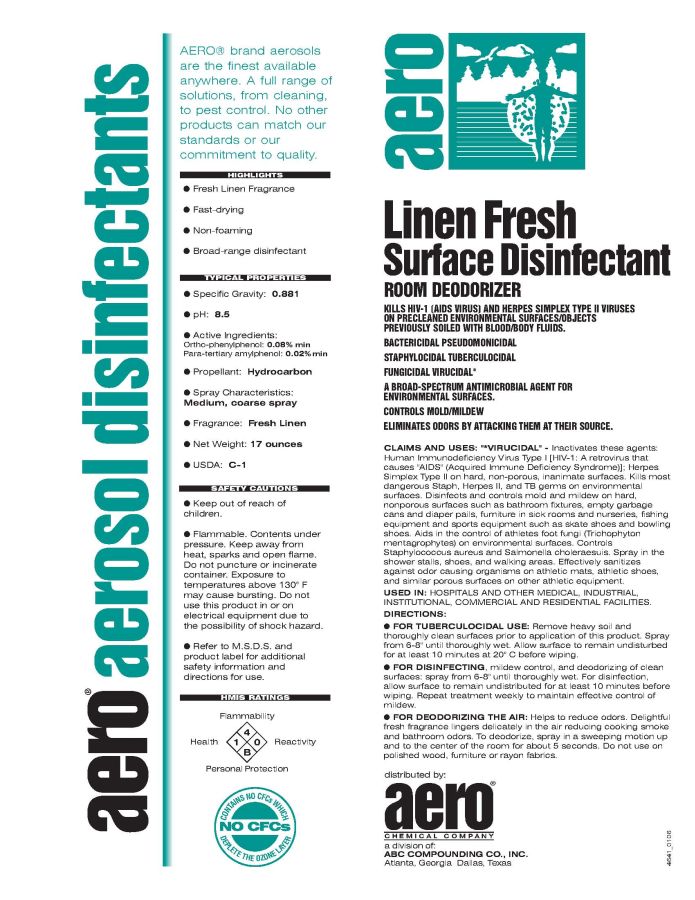 Aero Linen Fresh Surface Disinfectant (ABC Compounding)