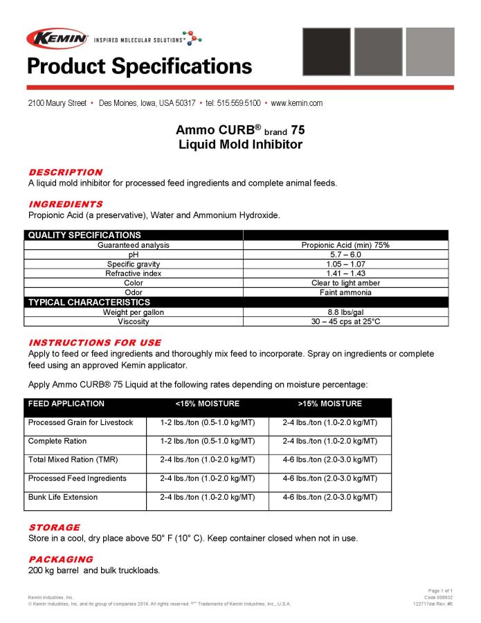 Ammo CURB 75 Liquid (Kemin Industries)