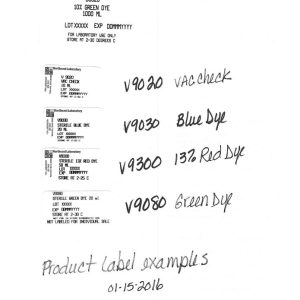 Blue Green Red Dye (Northeast Laboratory Services)