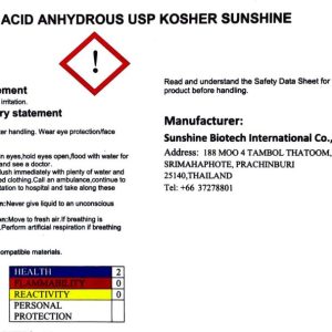 Citric Acid Anhydrous (Sunshine Biotech International)