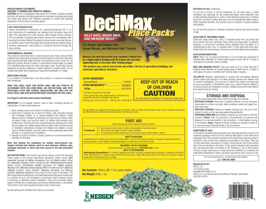 DeciMax Place Packs (Hacco (Neogen))