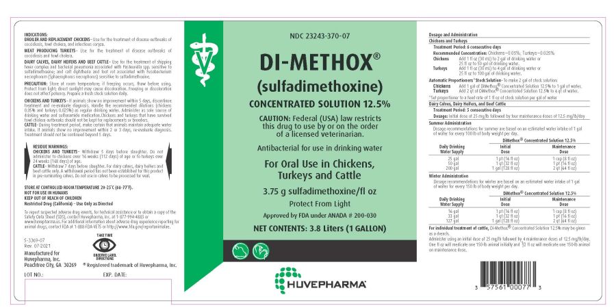 Di-Methox Sulfadimethoxine 12.5% Solution (Huvepharma)