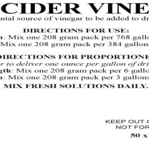 Dry Cider Vinegar (Clear View Enterprises (EZ PAK))