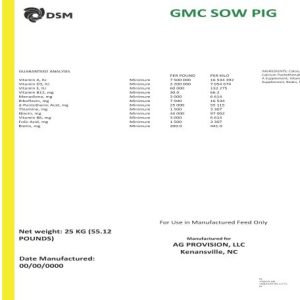 GMC SOW PIG (DSM (Ag ProVision))