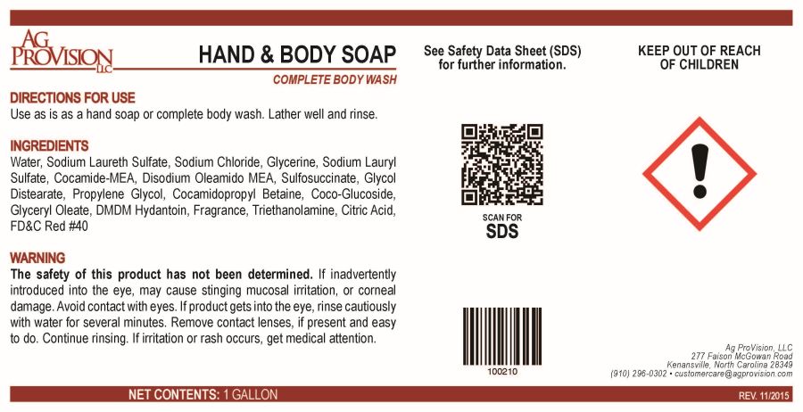 Hand and Body Soap (Ag ProVision) (DISCONTINUED)