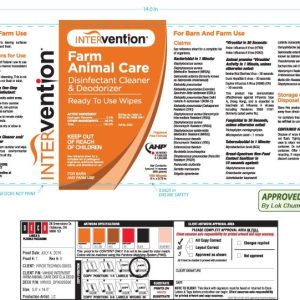 Intervention Farm Animal Care Disinfectant Cleaner & Deodorizer Ready to Use Wipes (Virox Technologies)