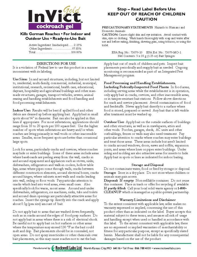 InVict Gold Cockroach Gel (Rockwell Labs)