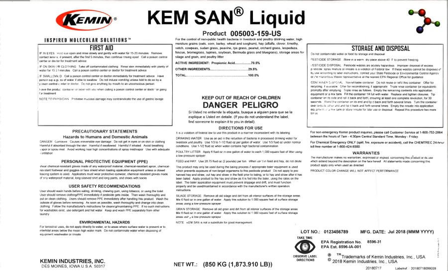 KEM SAN Liquid (Bulk Tote) (Kemin)