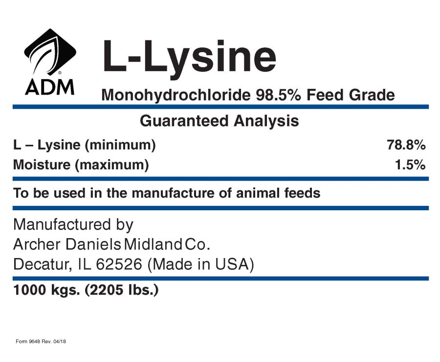 L-Lysine Monohydrochloride 98.5% (ADM)
