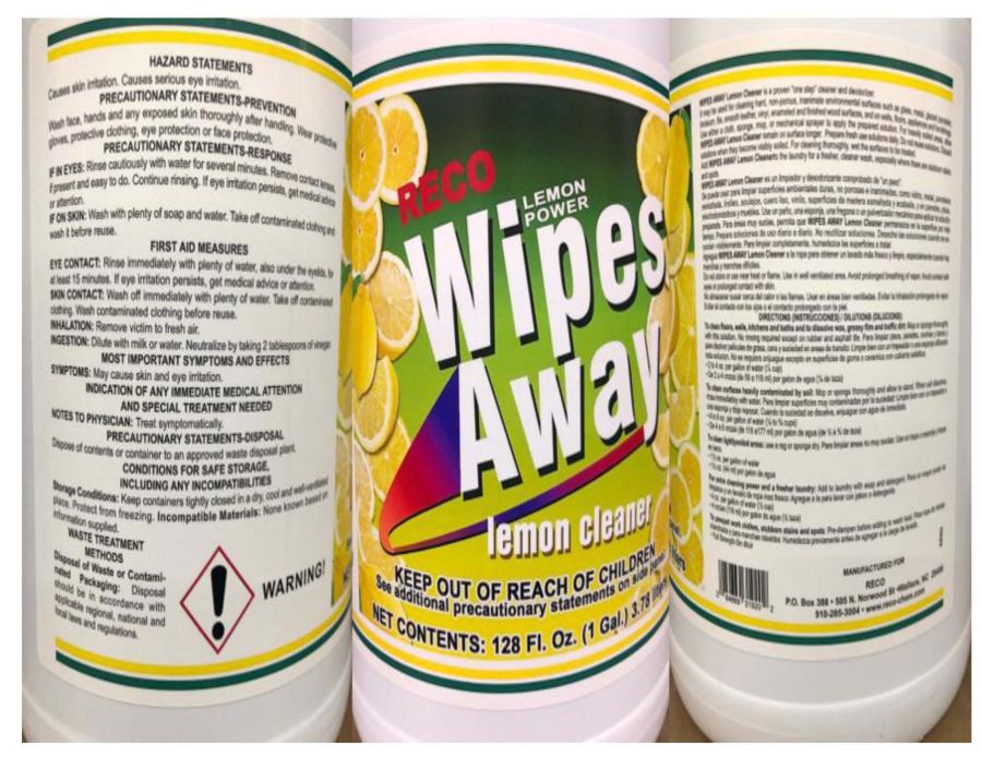 Lemon Power Wipes Away Lemon Cleaner (RECO)