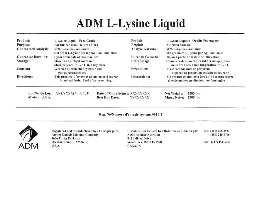Liquid L-Lysine 50% (ADM)