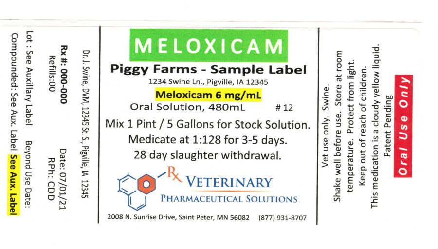Meloxicam Water Soluble Compounded Solution (Veterinary Pharmaceutical Solutions)