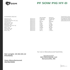PF Sow Pig Formula with HY-D (DSM)