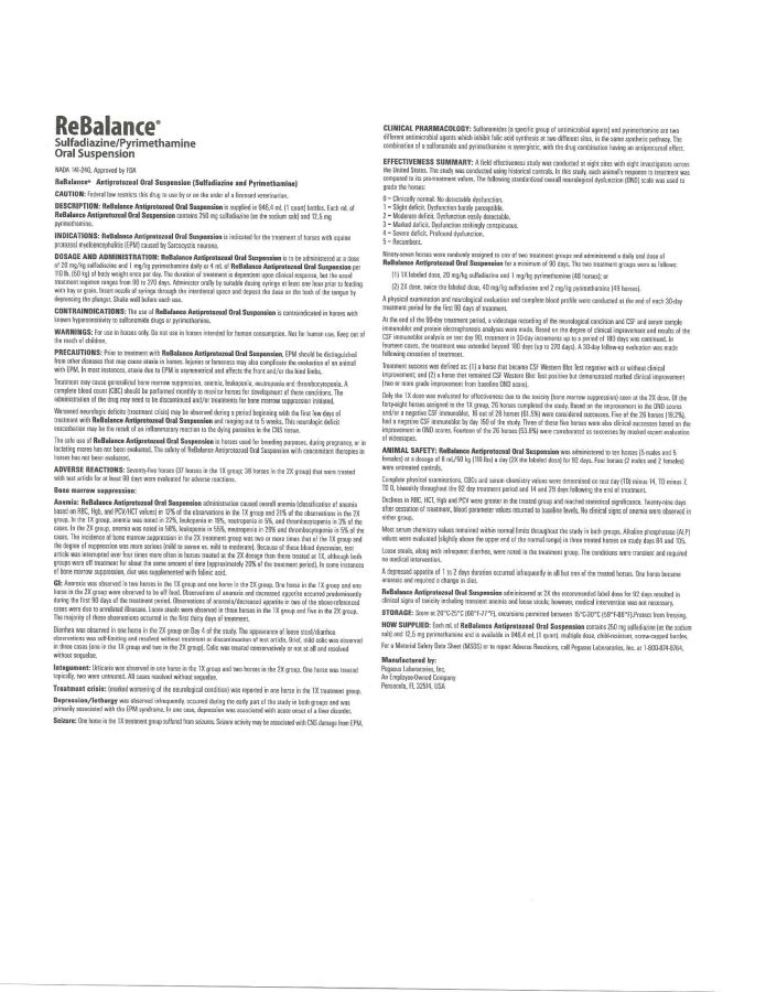 PRN Pharmacal ReBalance Oral Suspension (Pegasus Laboratories, Inc.)