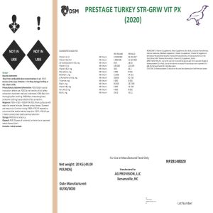 Prestage Turkey Str-Grw Vitamin Premix (2020) (DROPSHIP)