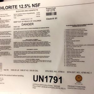 Sodium Hypochlorite 12.5% NSF (Brenntag)