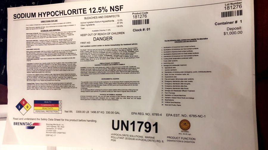 Sodium Hypochlorite 12.5% NSF (Brenntag)