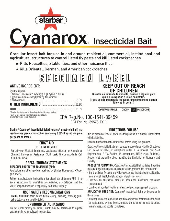 Starbar Cyanarox Insecticidal Bait (Central Garden & Pet)