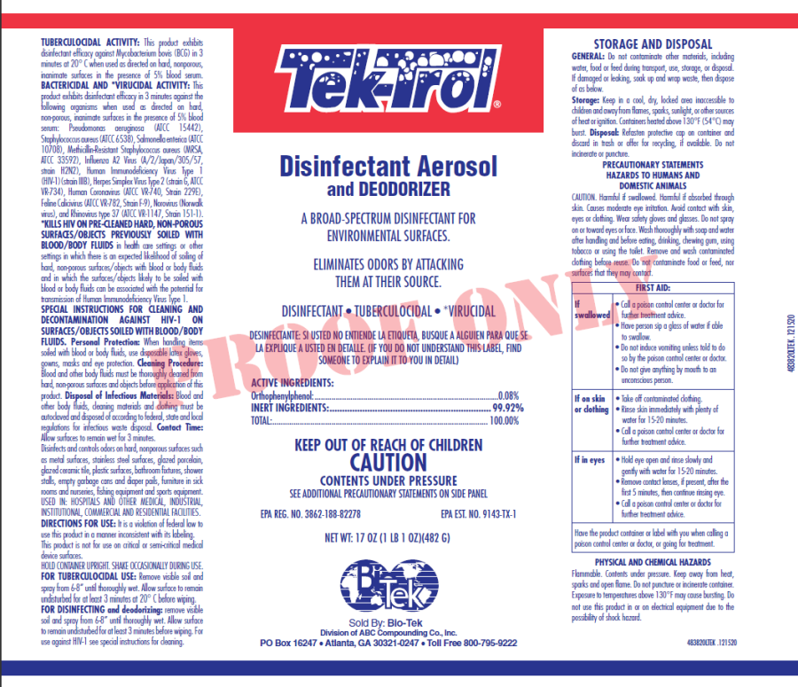TekTrol Disinfectant Aerosol and Deodorizer (Bio-Tek)